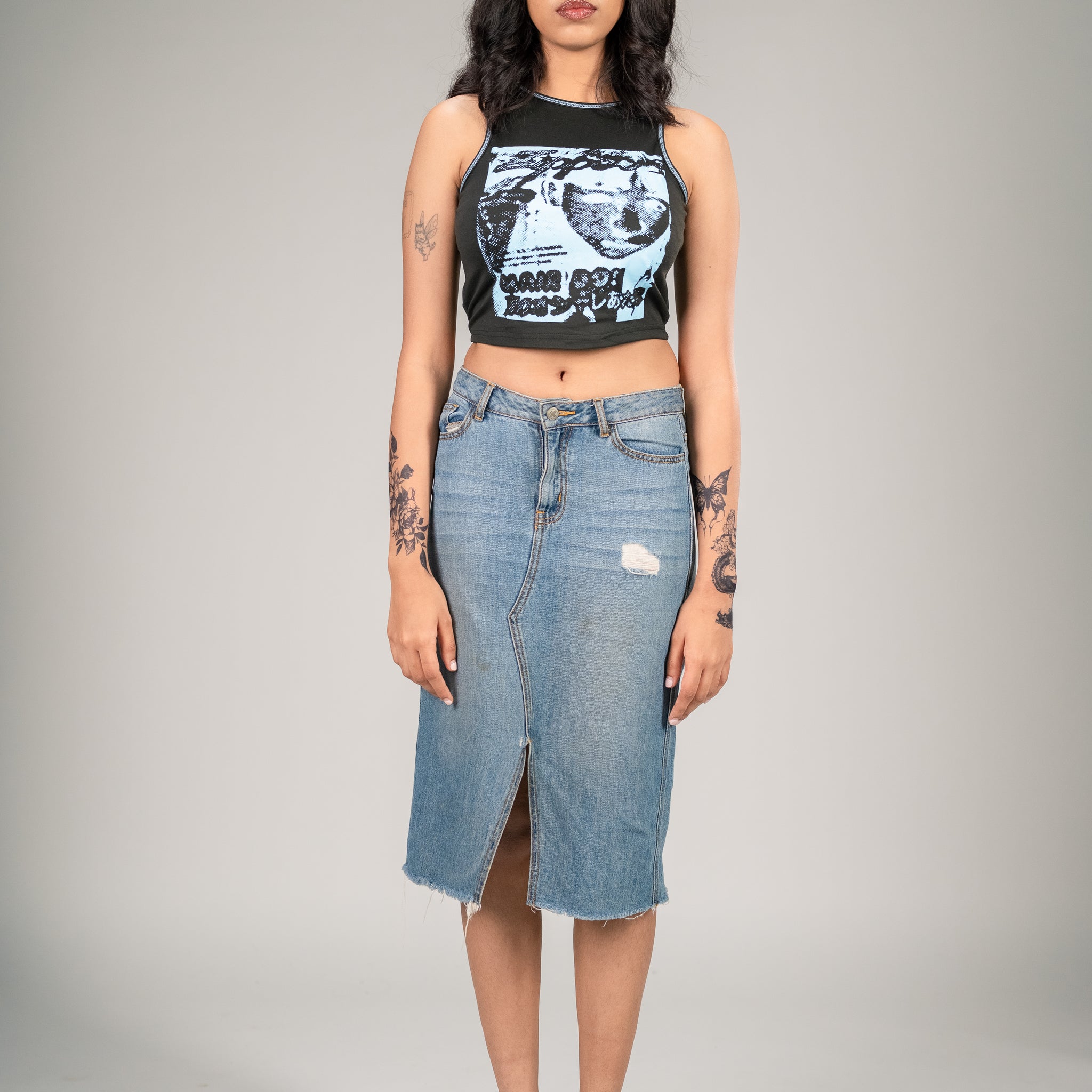 Printed Tank top Women Crop Graphic Tee